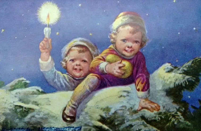 Bożonarodzeniowe karty świąteczne sprzed kilkudziesięciu lat