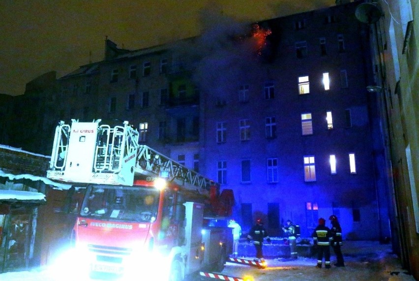 Pożar przy ul. Więckowskiego 14.02.2021