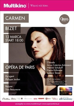 CARMEN - OPERA DE PARIS
12.03, 18:00, Multikino