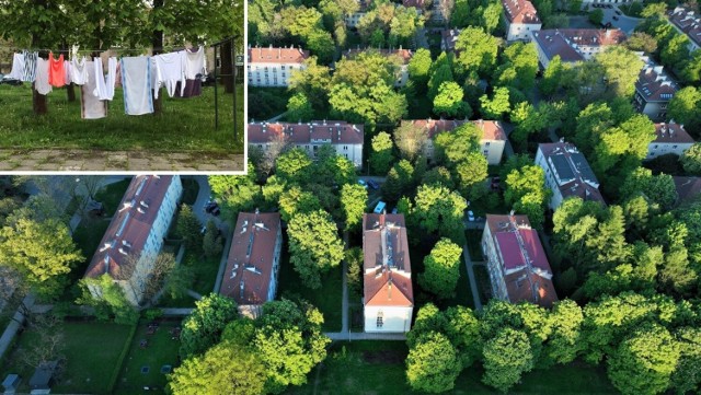 Duża ilość zieleni sprawia, że ten fragment Krakowa stanowi modelowy przykład architektury „miasta-ogrodu”.