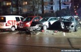 Pięć aut rozbitych na Karbońskiej w Kielcach. Mężczyzna zgłosił się na posterunek