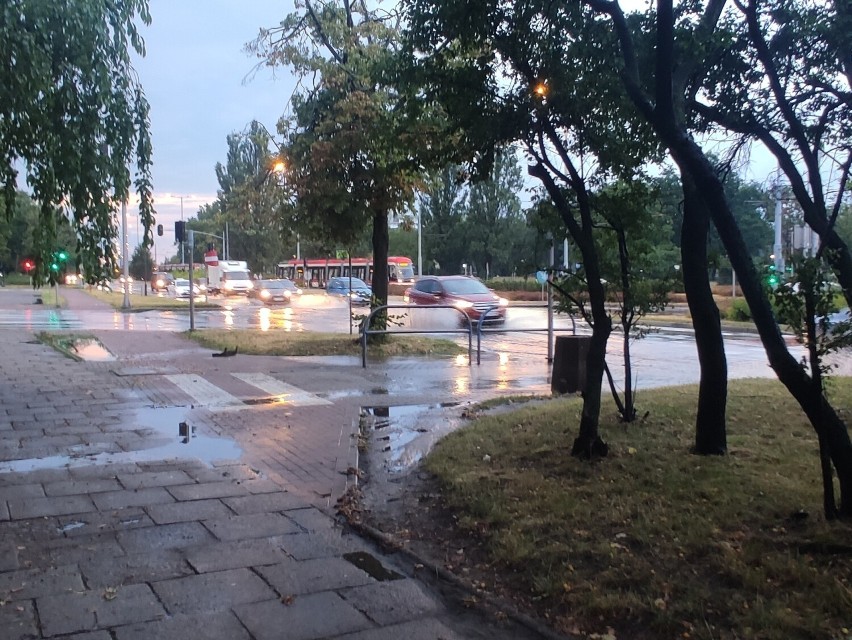 Burza nad Trójmiastem i Pomorzem w poniedziałek, 15.08.2022. Skutki ulewy i wichury: powalone drzewa, zalane ulice