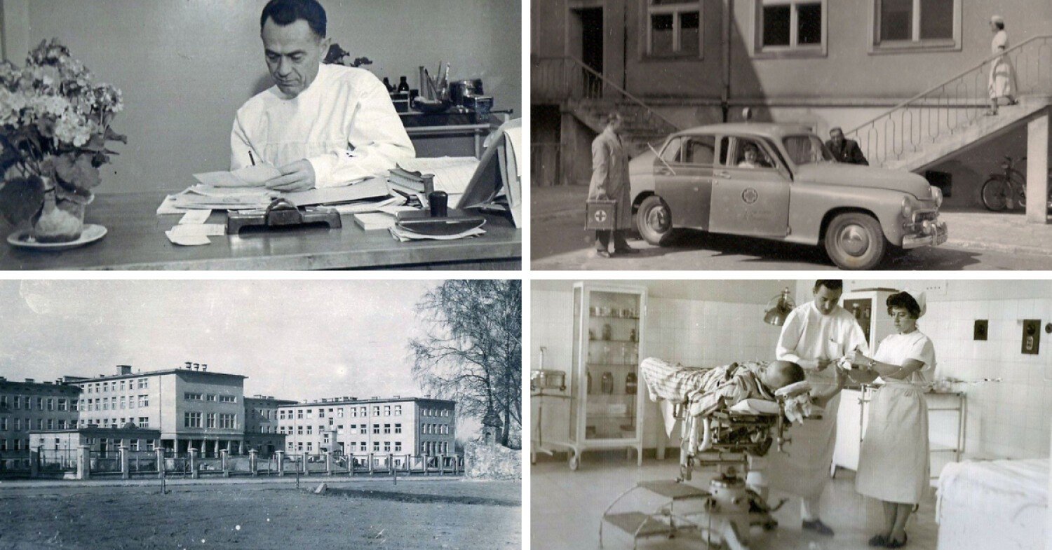 Das Krankenhaus in Wieluń damals und heute.  Vor 30 Jahren wurde es nach Zygmunt Patryn, einem langjährigen Direktor der Klinik, benannt.  ALTES FOTO