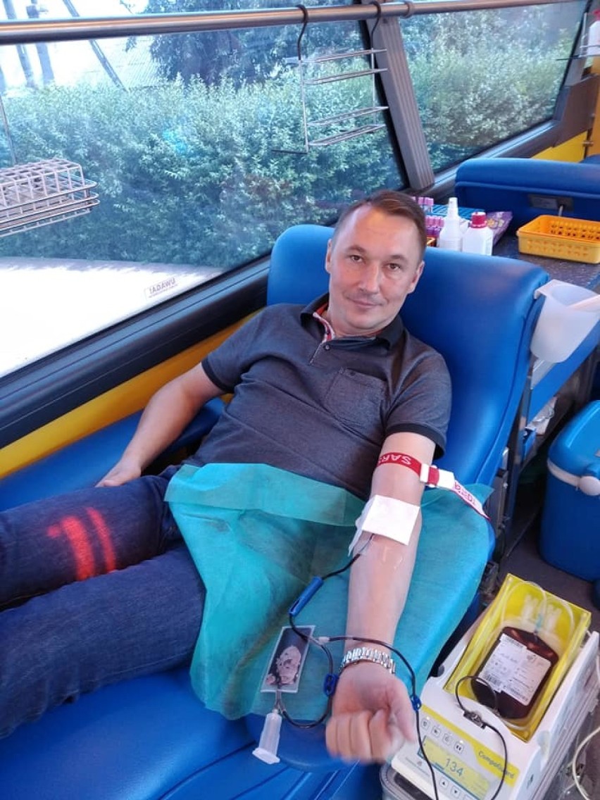 Wakacyjny pobór krwi w Połchowie (2019). Na akcję Kaszubskiego Klubu HDK PCK stawiło się 40 osób