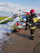 Wypadek na lotnisku w Piotrkowie. Na pasie zderzyły się dwie awionetki