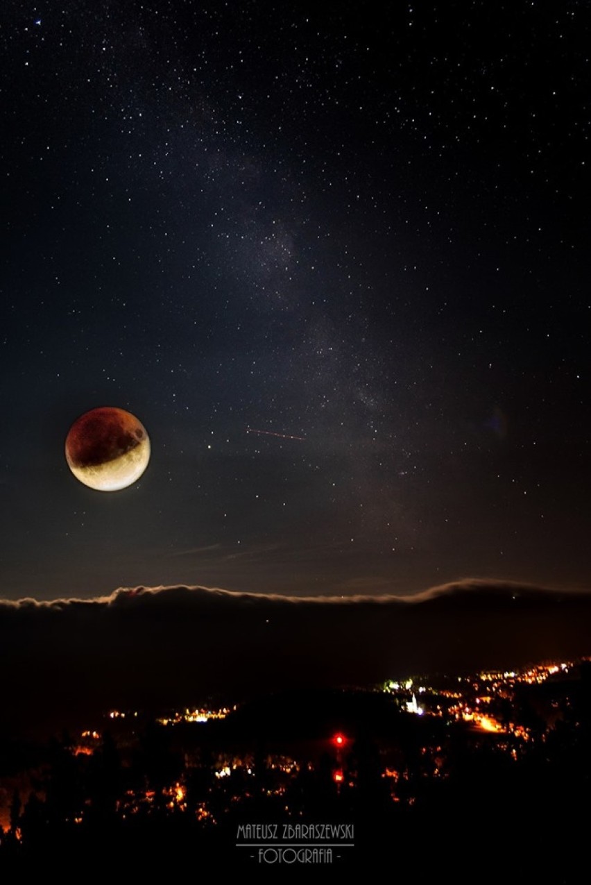 Oglądaliście zaćmienie księżyca? Fascynujące nocne niebo nad Dolnym Śląskiem... [ZDJĘCIA]