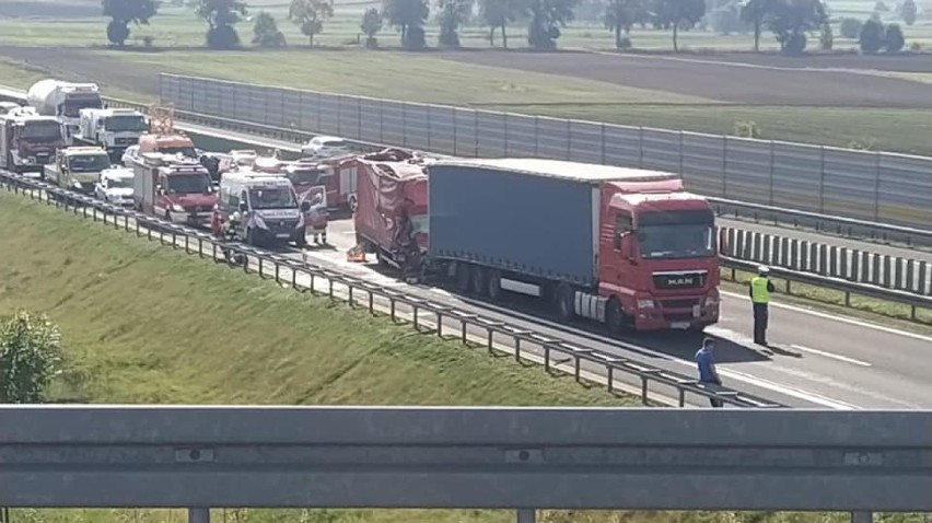 Śmiertelny wypadek na autostradzie A1 w pobliżu węzła Kopytkowo. Autostrada zablokowana [zdęcia]