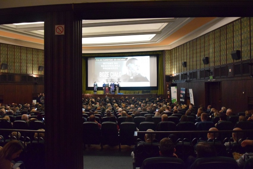 Premiera filmu "Boże Ciało" w Kinie Zorza w Rzeszowie. Byli Jan Komasa, Aneta Cebula-Hickinbotham, Bartosz Bielania i Aleksandra Konieczna 