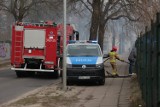 Pożar przy ulicy Grottgera w Słupsku. Palił się plac