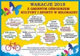 Wakacje 2018 w gminie Miłoradz. GOKiS zaprasza na liczne wycieczki i zajęcia w świetlicach