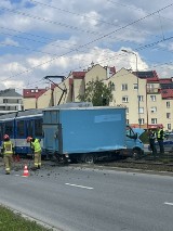 Kraków. Tramwaj zderzył się z samochodem ciężarowym na ul. Mogilskiej. Kierowca był pijany