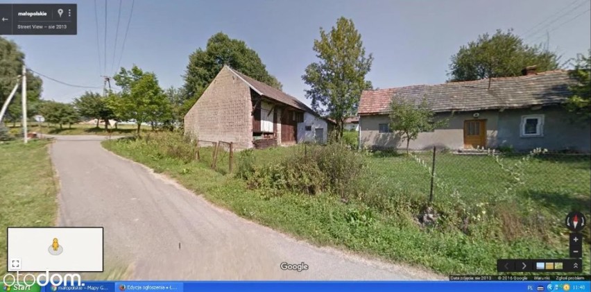 Ubrzeż, gm. Łapanów, dom drewniano murowany + stodoła na...