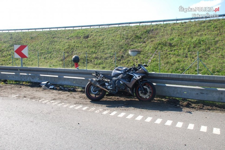 Piekary Śląskie: Wypadek motocyklisty w A1 [ZDJĘCIA]