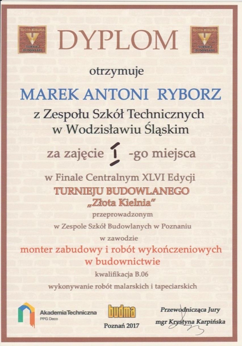 Marek Ryborz zajął pierwsze miejsce w ogólnopolskim Turnieju...
