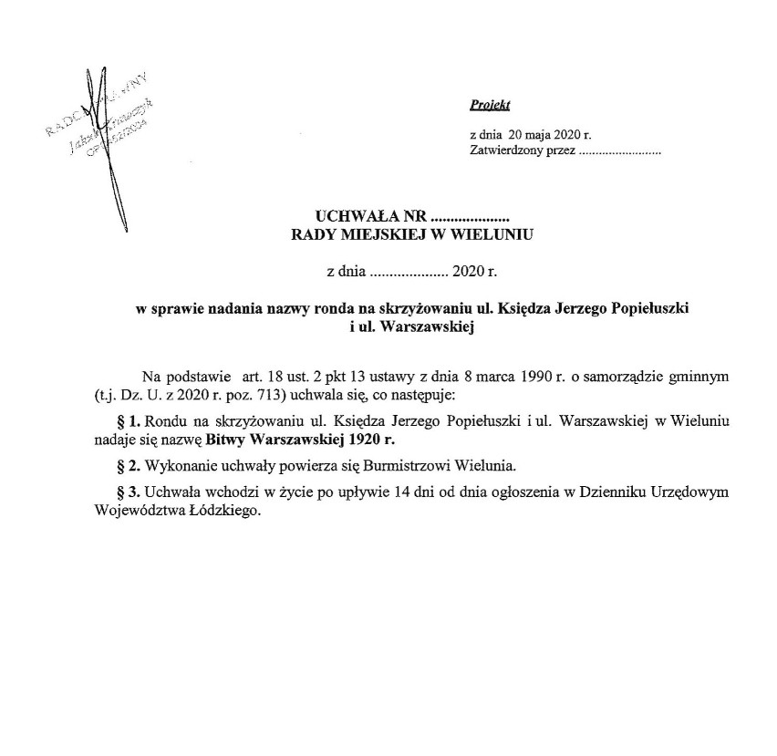 Cztery ronda w gminie Wieluń zyskają patronów? Wśród propozycji Lech Kaczyński i ks. Stefan Faryś FOTO