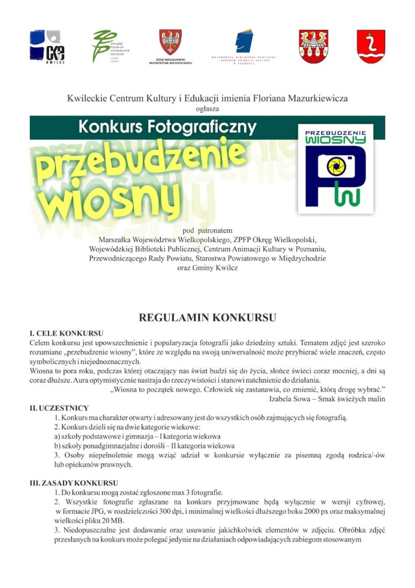 Konkurs fotograficzny "Przebudzenie Wiosny"