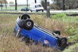 Auto dachowało, wypadek tuż za Legnicą [ZDJĘCIA]