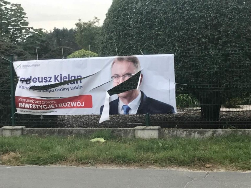 Kampania na ostro. Ktoś niszczy banery wyborcze Tadeusza...