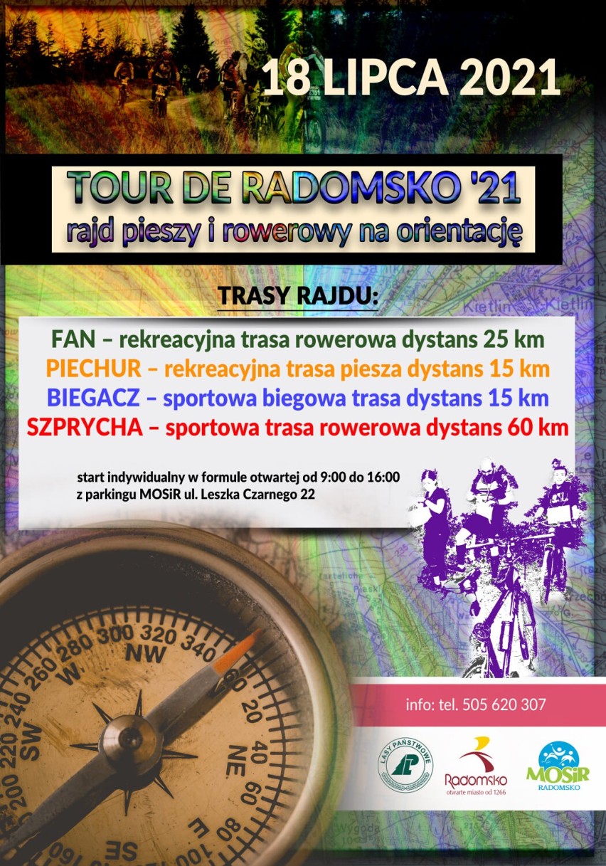 MOSiR zaprasza na Tour de Radomsko 2021. Będą trasy dla rowerzystów, biegaczy i piechurów 