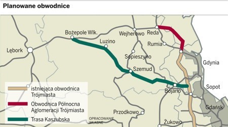 Planowane obwodnice na Pomorzu