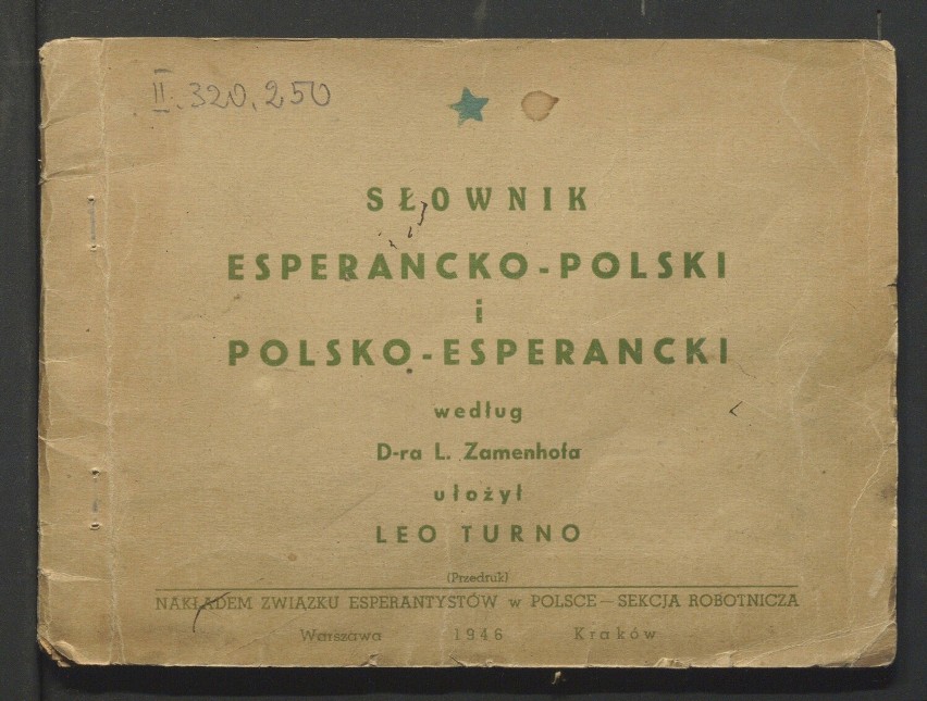 Okładka słownika Esperanto wydanego w 1946 roku w Polsce