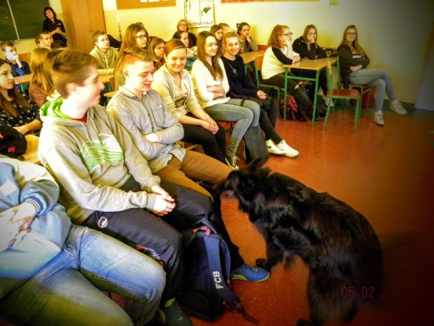 Spotkanie ze Strażą Zwierząt "Help Animals" w Gimnazjum w Liskowie