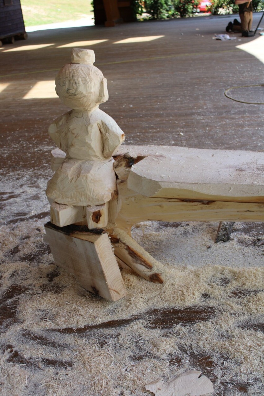 W uzdrowisku Iwonicz-Zdrój staną niezwykłe ławki. To rzeźby, stworzone przez artystów podczas pleneru rzeźbiarskiego [ZDJĘCIA]