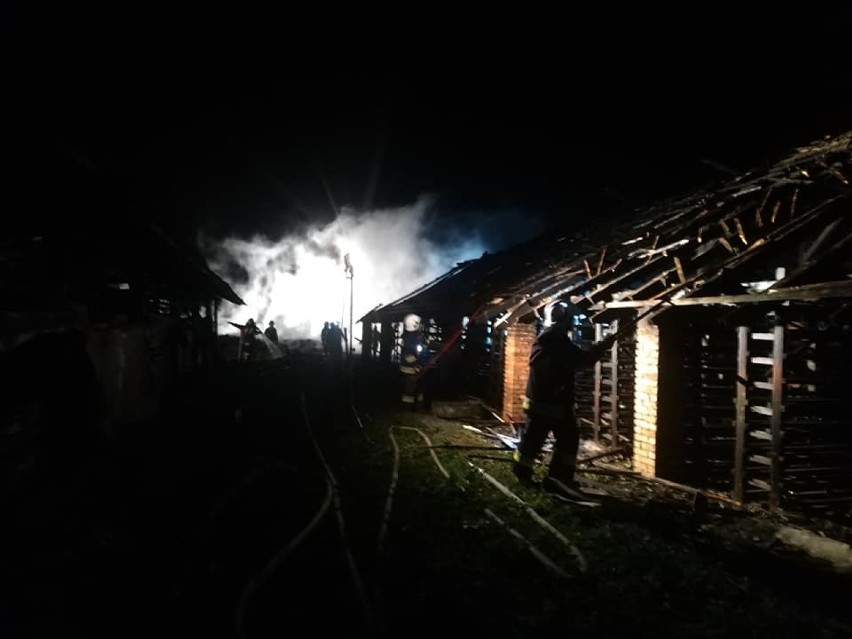 Strażacy gasili pożar w cegielni w Łukowej [ZDJĘCIA]
