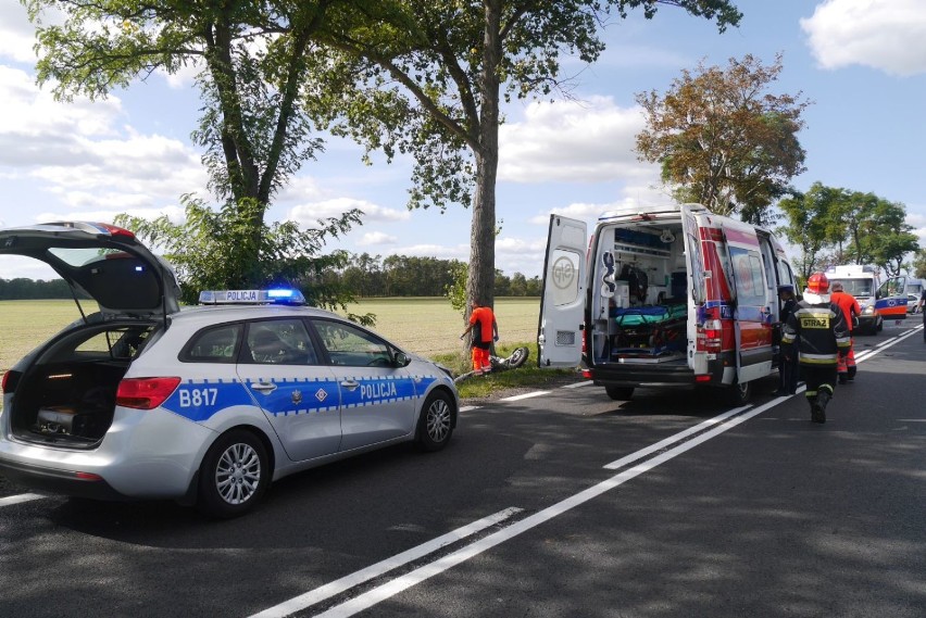 Jeden motocyklista zginął na miejscu. Siedmiu rannych