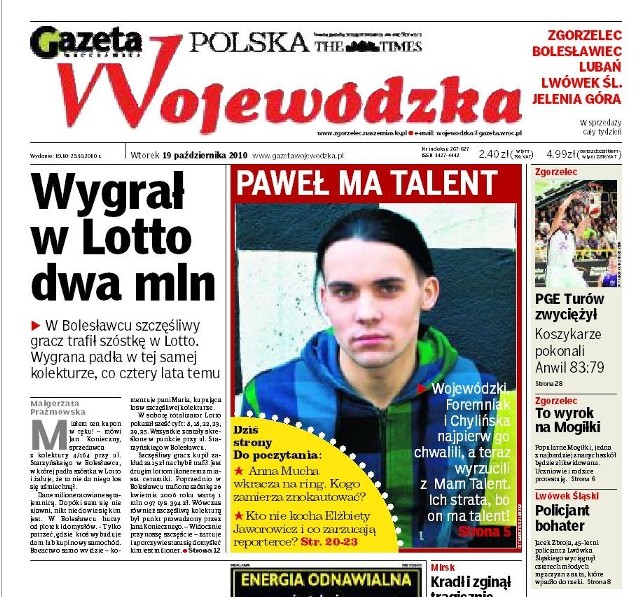 Gazeta Wojewódzka już od wtorku przez cały tydzień w kioskach!