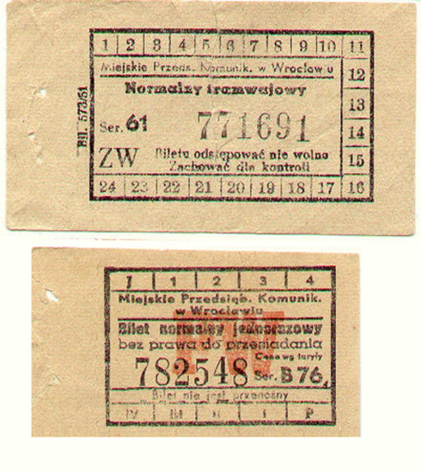 Tak kiedyś wyglądały papierowe bilety MPK we Wrocławiu (STARE ZDJĘCIA)