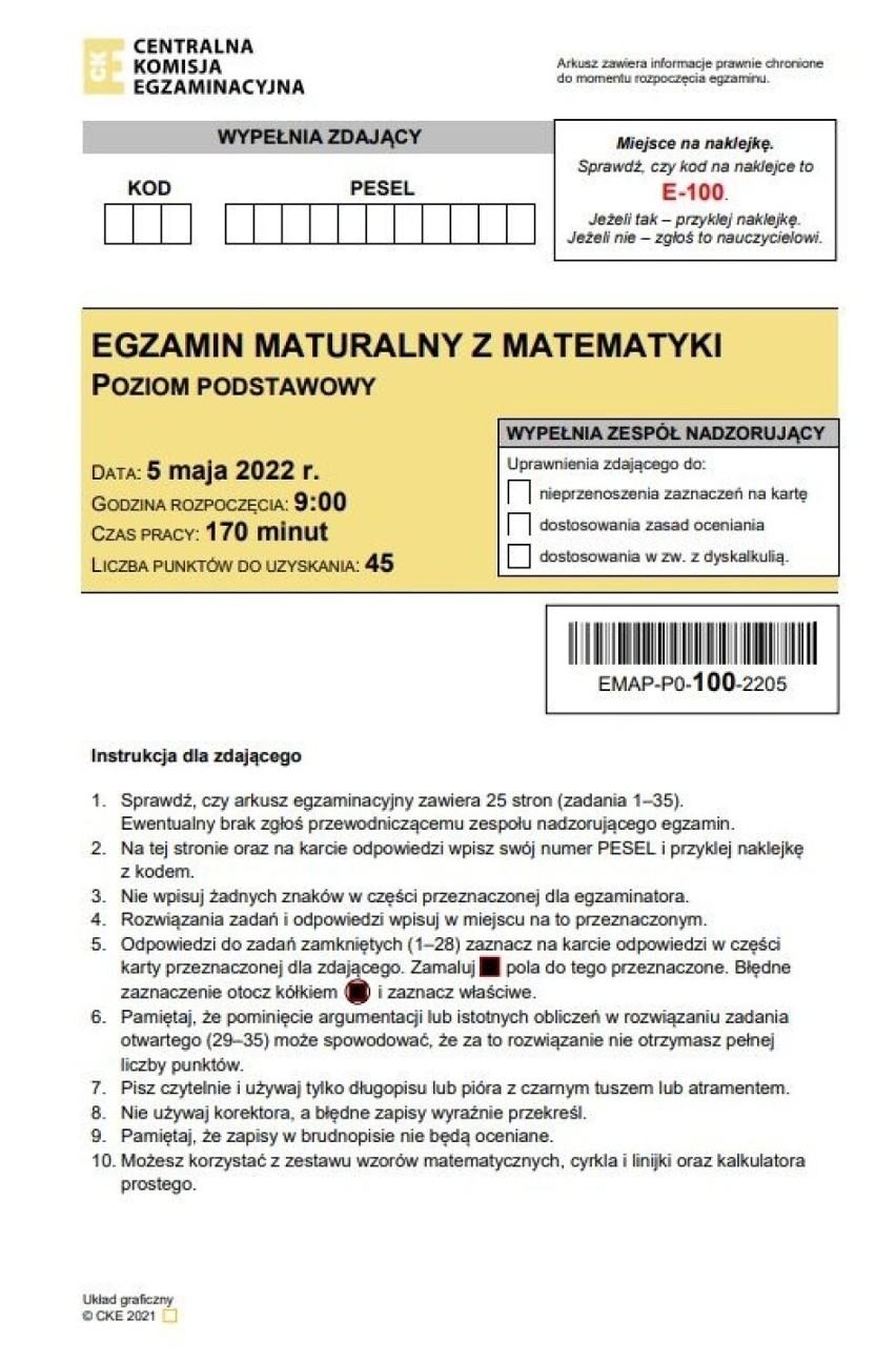 Zobacz pytania i odpowiedzi z matury z matematyki 2022 na...