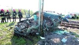 Dwie osoby ranne w wypadku na przejeździe kolejowym w Długołęce