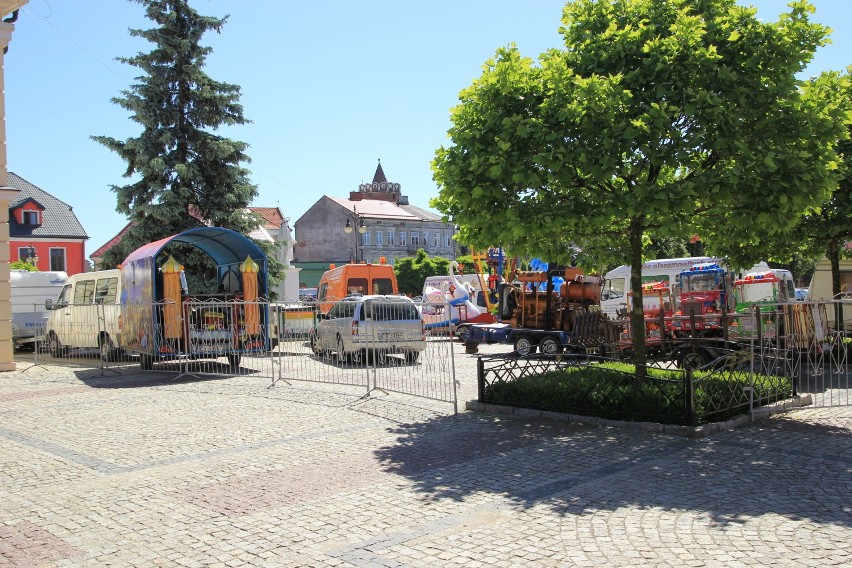 Lunapark na placu Kościuszki w Łęczycy