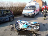 Zderzenie motocykla z autem w Biechowie [ZDJĘCIA]