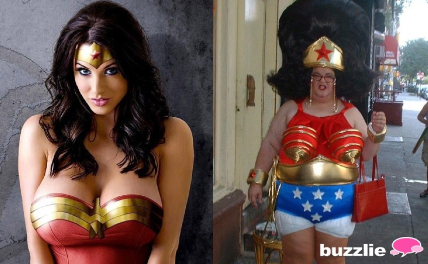 Wonder Woman przed i po przejściu na dietę mocno...