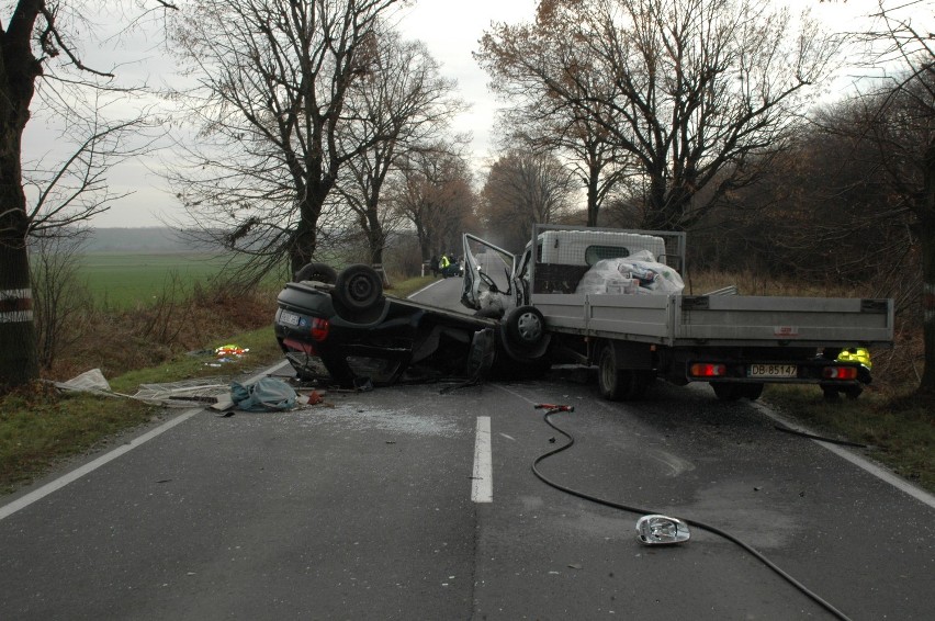 Groźny wypadek do drodze Świdnica - Strzegom