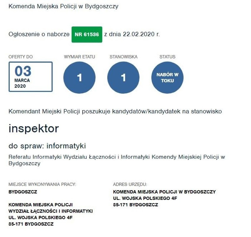 Prezentujemy najnowsze oferty pracy w Służbie Cywilnej w...