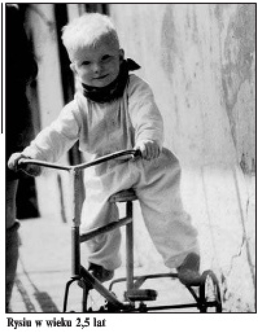 Mały, bo 2,5-roczny Rysiu już jeździł na rowerku, co prawda...