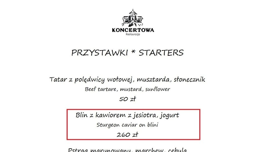 Restauracja Koncertowa w Krynicy
Blin z kawiorem z jesiotra...