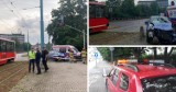Wypadek przy Placu AKS w Chorzowie. Samochód osobowy zderzył się z tramwajem [ZDJĘCIA]