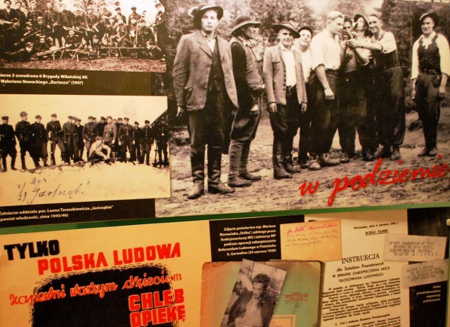 Żołnierze Wyklęci (zdjęcie z wystawy ,,Zaplute Karły Reakcji" w MO w Lesznie).
