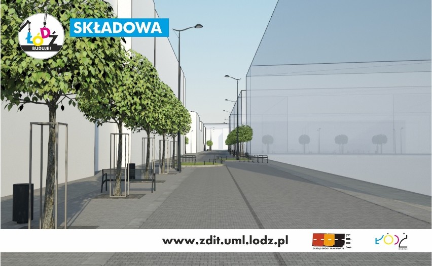 Nowe Centrum Łodzi. Wkrótce rozpocznie się przebudowa ul. Knychalskiego i Składowej [WIZUALIZACJE]