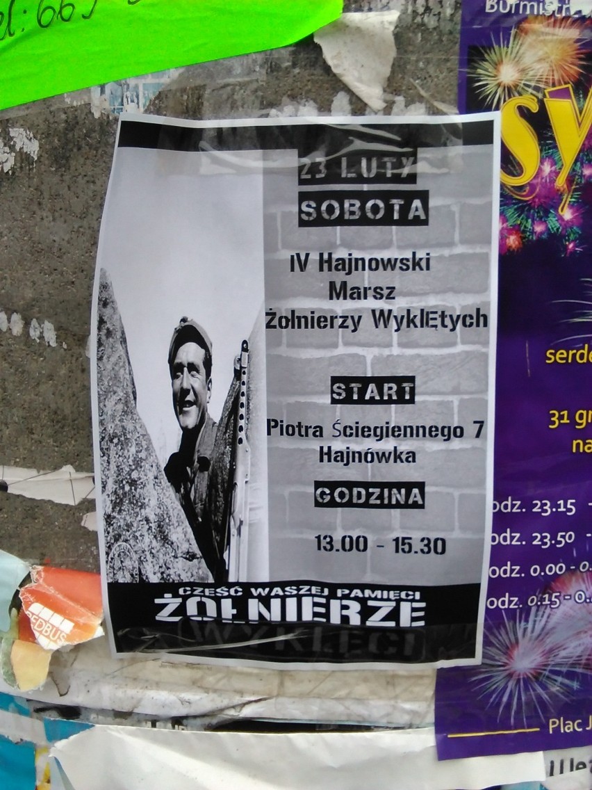 Plakat zapraszający na Hajnowski Marsz Żołnierzy Wyklętych.