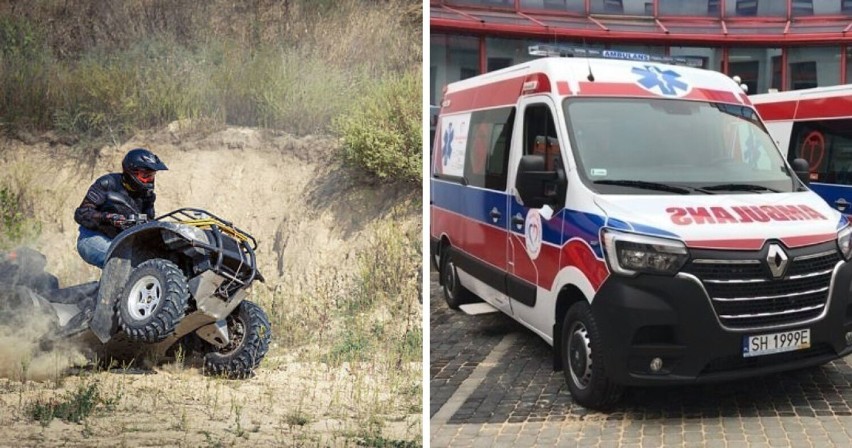 Wypadek na quadzie w Gliwicach. 37-letni mieszkaniec Chorzowa wpadł do rowu. Z poważnymi obrażeniami ciała trafił do szpitala