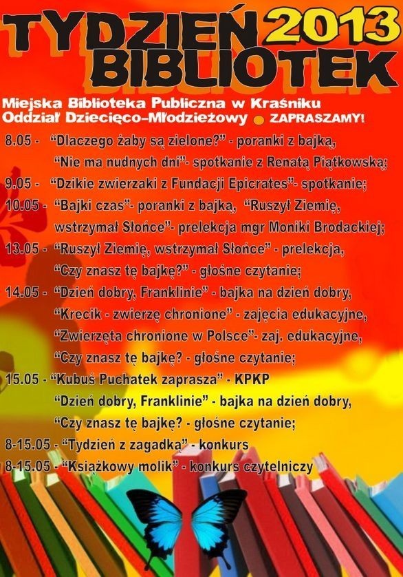 8 maja rozpocznie się Tydzień Bibliotek w Polsce. Do akcji...