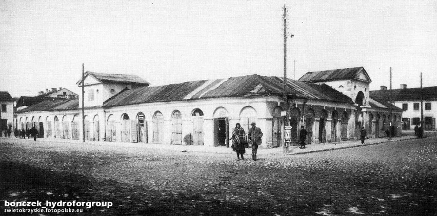 Lata 1910-1930 , Kramy widziane od ulicy Łaziennej