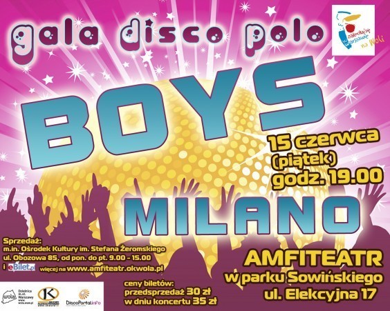 Koncert Milano i Boys

Najbardziej znany zespół disco polo w...