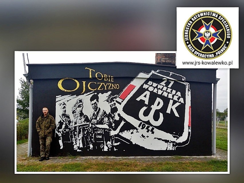 Mural w Kowalewku poświęcony 27. Wołyńskiej Dywizji Piechoty...