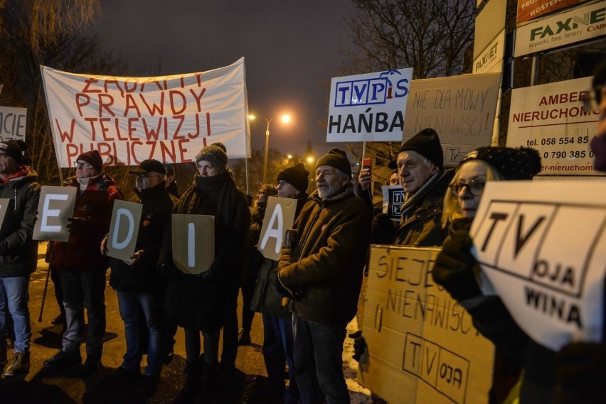 Protest przeciwko mowie nienawiści w TVP, 26.01.2019